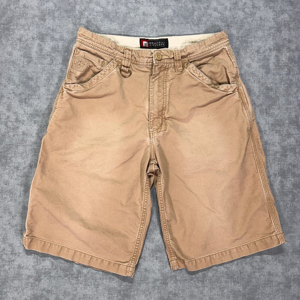 VTG Y2K Industrial Exchange tan canvas carpenter streetwear shorts mens 30